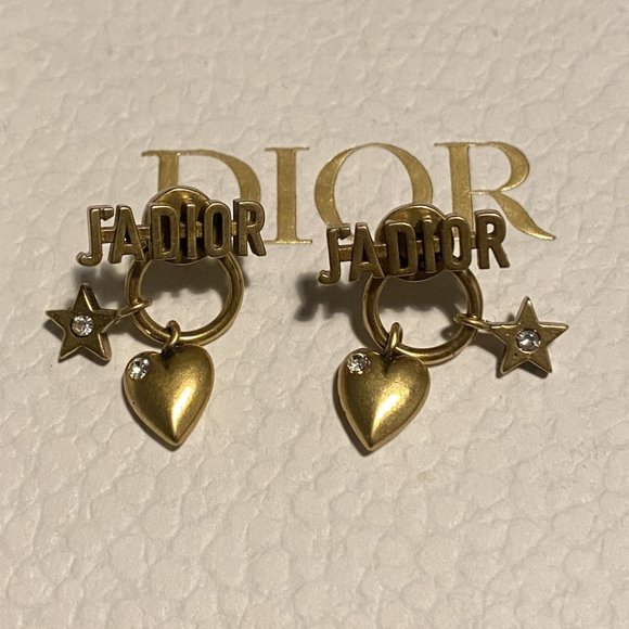 Dior Jewelry - Dior Tribales Gold Tone Heart Star Earrings Studs